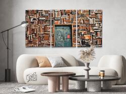 Festés számok szerint - Könyvtár (3 db-os készlet) Méret: 40x60cm (3db), Keretezés: Keret nélkül (csak a vászon)