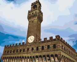 Festés számok szerint - Uffizi torony, Olaszország Méret: 40x50cm, Keretezés: Keret nélkül (csak a vászon)