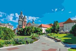 Festés számok szerint - Wawel, Krakkó, Lengyelország 2 Méret: 40x60cm, Keretezés: Keret nélkül (csak a vászon)