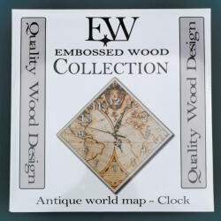  Antique world map diamond - fa falióra - Kifutó széria + dizájn papír (ora_05-1)