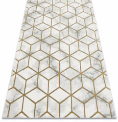 Glamour EMERALD szőnyeg 1014 glamour, elegáns kocka krém / arany 140x190 cm (AF430)