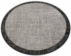 My carpet company kft Fonott sizal floorlux szőnyeg Kör 20401 ezüst / fekete kör 160 cm (DEV1176)