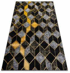 DECO Modern GLOSS szőnyeg 400B 86 elegáns, glamour, art deco, 3D geometriai fekete / arany 180x270 cm (AT3505)
