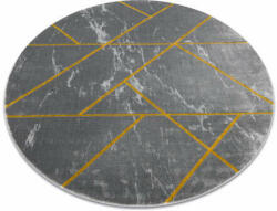 Glamour EMERALD szőnyeg 1012 kör - glamour, elegáns márvány, geometriai szürke / arany kör 160 cm (AF502)