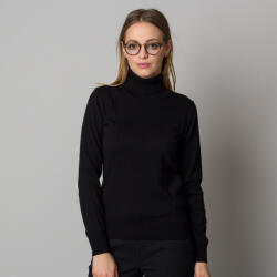 Willsoor Elegáns női garbónyakú pulóver fekete színben 10357