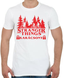 printfashion Stranger Things karácsony - Férfi póló - Fehér (10944769)