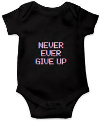printfashion NEVER EVER GIVE UP - Baba Body - Fekete (10927514)