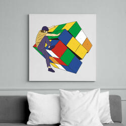 printfashion Rubik kocka - Vászonkép - Fehér (8410166)