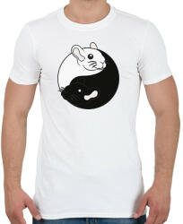 printfashion Csincsilla Jin-Jang - Férfi póló - Fehér (10953861)