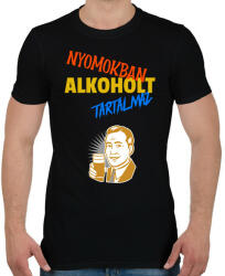 printfashion NYOMOKBAN ALKOHOLT TARTALMAZ - Férfi póló - Fekete (10953863)