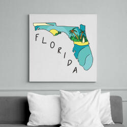 printfashion Florida - Vászonkép - Fehér (7650985)