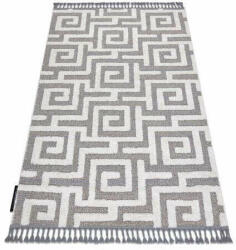 Berber Szőnyeg MAROC P655 labirintus, görög szürke / fehér Rojt Berber shaggy 140x190 cm (GR4078)