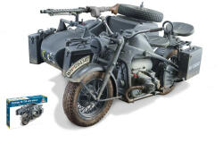 Italeri Machetă moto Italeri [1: 9] - Zundapp KS 750 W/Sidecar Kit plastic - Necesită lipire și vopsire