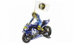 MINICHAMPS Machetă moto Minichamps [1: 12] - Yamaha 2018 YZR-M1 Movistar 46 Valentino Rossi Catalunyia Gp With Figure And Flag - Blue (DCC-MC122183246)