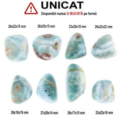 Larimar Mineral Natural Rulat - 23-36 x 17-25 x 14-22 mm - ( L ) - 1 Buc