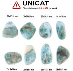  Larimar Mineral Natural Rulat - 26-30 x 16-27 x 14-20 mm - ( L ) - 1 Buc