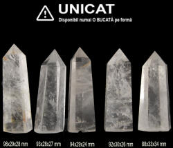  Obelisc Cuart Alb Cristal Natural 1 Varf - 88-98 x 28-33 x 24-34 mm - 1 Buc