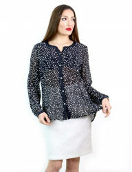 mar. fashion Дамска тъмно синя риза на бели точки (02225-52a-02)