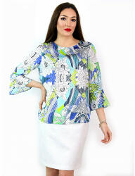 mar. fashion Официална блуза с ръкав 7/8 и геометрични шарки (02513-13a-01)