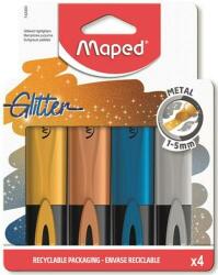 Maped Glitter Fluo Peps szövegkiemelő készlet 1-5 mm 4db metálfényű szín (IMA742000)
