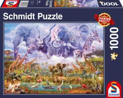 Schmidt Spiele Puzzle Schmidt din 1000 de piese - Animals At The Waterhole (58356)