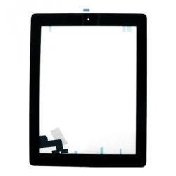 Apple iPad 2 érintőpanel, érintőképernyő ragasztóval és home gomb flex kábel, fekete OEM