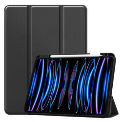 Flip bőrtok, fliptok stylus kivágással Apple iPad 11 2022 (4. gen), fekete