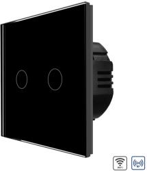 Luxion Intrerupator Dublu Wi-Fi + RF433 cu Touch din Sticla LUXION - culoare negru