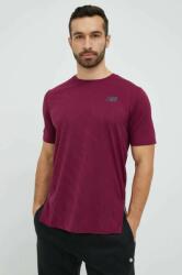 New Balance tricou de alergare Q Speed culoarea bordo, neted 9BYY-TSM1EA_44X (MT23281DEM)