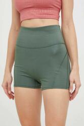 adidas Performance pantaloni scurți de yoga Studio Lux Fire femei, culoarea verde, neted, high waist 9BYY-SZD06D_97X