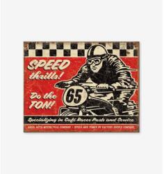 Tac Signs - Plăcuță metalică decorativă [32x41cm] - Cafe Racer Speed Thrills
