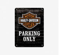 Tac Signs - Plăcuță metalică decorativă 3D [15x20cm] - Harley Parking Only