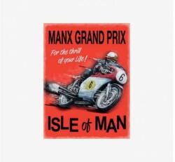 Tac Signs - Plăcuță metalică decorativă [30x40cm] - Manx Grand Prix