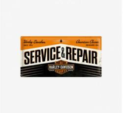 Tac Signs - Plăcuță metalică decorativă 3D [20x50cm] - Harley Service & Repair