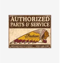 Tac Signs - Plăcuță metalică decorativă [32x41cm] - Authorized Indian Parts & Service (DCC-TACD1930)