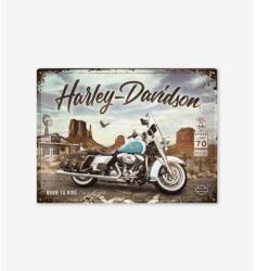 Tac Signs - Plăcuță metalică decorativă 3D [30x40cm] - Harley Route 66 Road King Classic