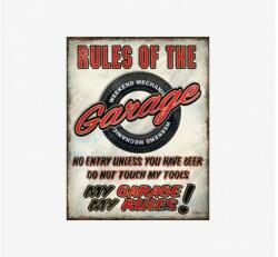 Tac Signs - Plăcuță metalică decorativă [32x41cm] - Rules Of The Garage (DCC-TACD2410)