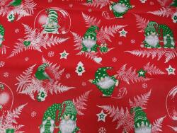 Lakástextil fehér alapon piros karácsonyi minták noel 140 cm széles