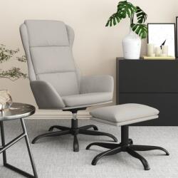 vidaXL Scaun de relaxare cu taburet, gri deschis, microfibră (3097921)