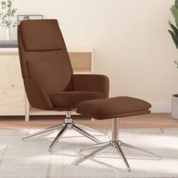 vidaXL Scaun de relaxare cu taburet, maro, țesătură microfibră (3097779)
