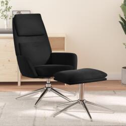 vidaXL Scaun de relaxare cu taburet, negru, microfibră (3097783)