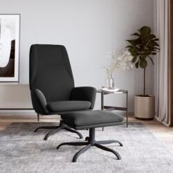vidaXL Scaun de relaxare cu taburet, negru, microfibră (3097863)