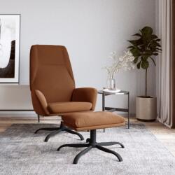 vidaXL Scaun de relaxare cu taburet, maro, țesătură microfibră (3097859)