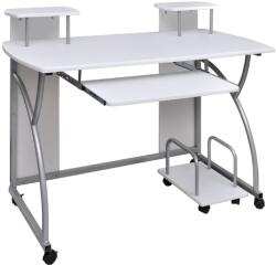 vidaXL Birou de computer, alb, 110x52x88, 5 cm, lemn prelucrat (20584)
