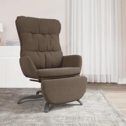 vidaXL Scaun de relaxare cu taburet, maro, material textil (3097597)