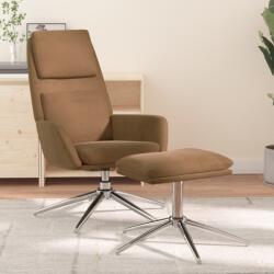 vidaXL Scaun de relaxare cu taburet, gri taupe, microfibră (3097780)