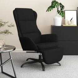 vidaXL Scaun de relaxare cu taburet, negru, microfibră (3097929)