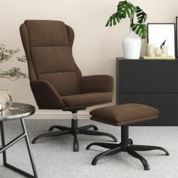 vidaXL Scaun de relaxare cu taburet, maro, microfibră (3097919)