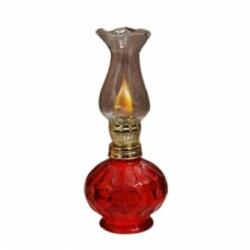 VivaTechnix Mini Lampa cu gaz Vivatechnix Kutulu TR-1012R, inaltime 20 cm, rosu, abajur de sticla