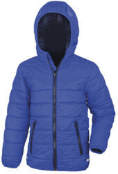 Result Gyerek Kabát Kapucnis Hosszú ujjú Result Junior/Youth Padded Jacket -2XS (2-3), Királykék/Sötétkék